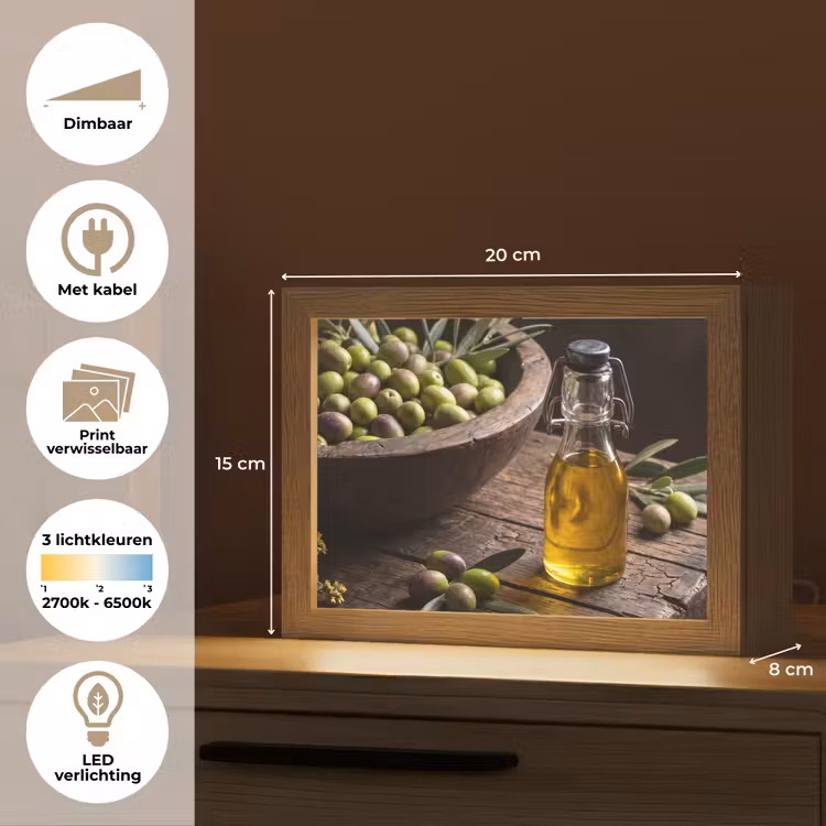 Lightbox - Wandlamp - Olijven - Eten - Rustiek — 9