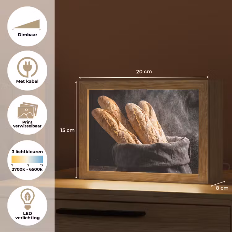 Lightbox - Wandlamp - Brood - Zak - Eten — 9