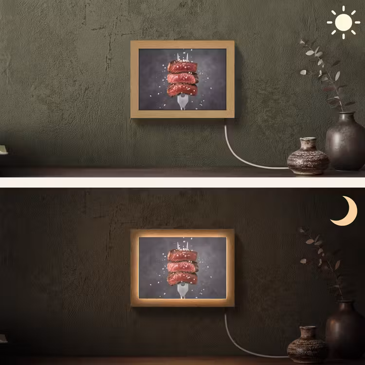 Lightbox - Wandlamp - Eten - Vlees - Zout — 3