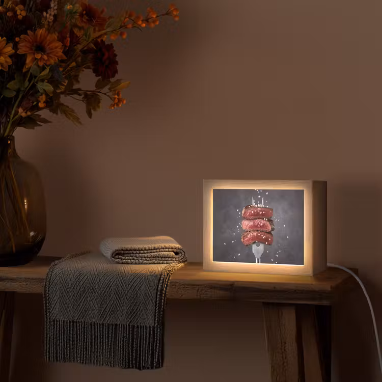 Lightbox - Wandlamp - Eten - Vlees - Zout — 5