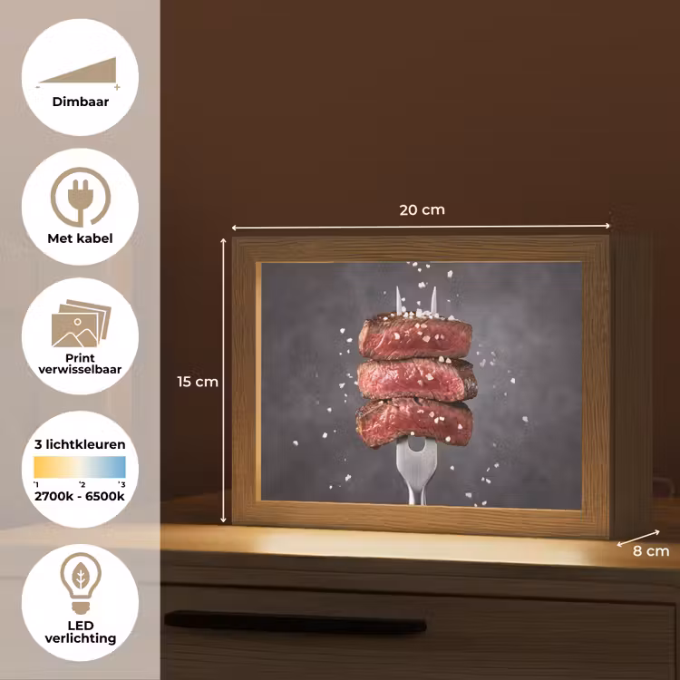Lightbox - Wandlamp - Eten - Vlees - Zout — 9