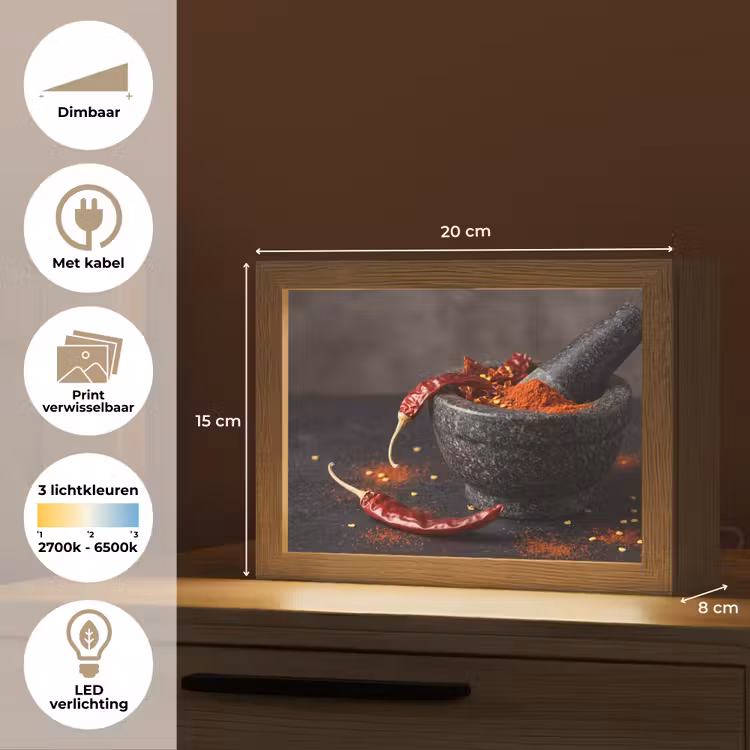 Lightbox - Wandlamp - Specerijen - Vijzel - Rood — 9