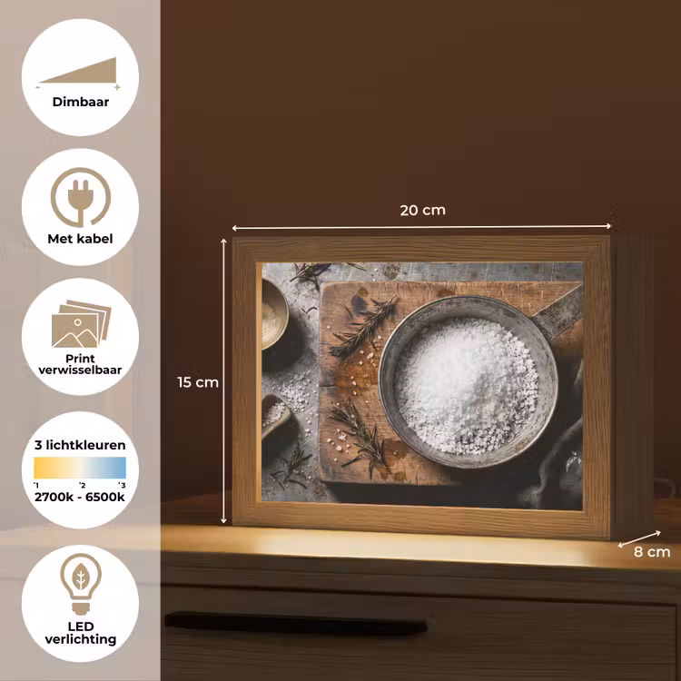 Lightbox - Wandlamp - Zout - Keuken - Rustiek — 9