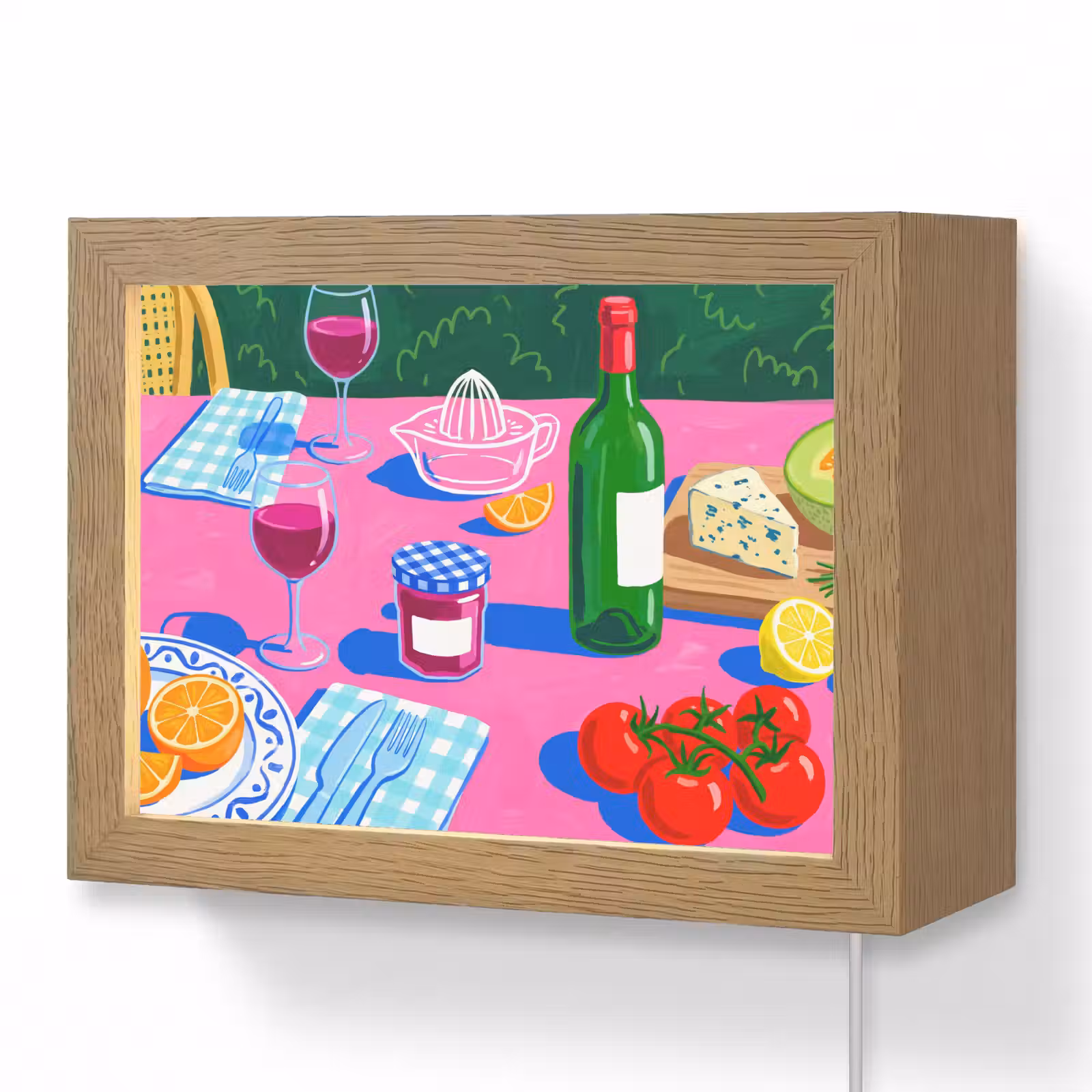 Lightbox - Wandlamp - Eten - Tafel - Illustratie — 1