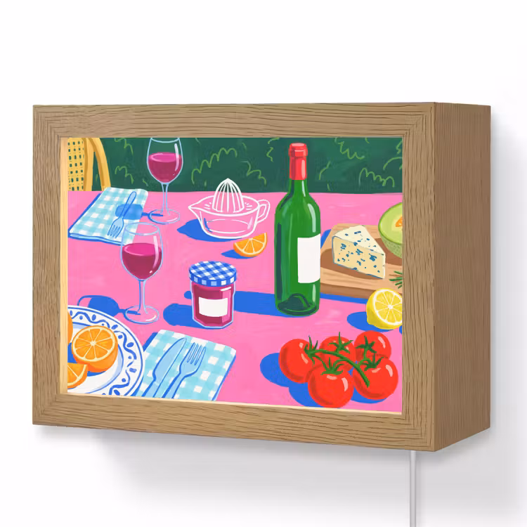 Lightbox - Wandlamp - Eten - Tafel - Illustratie — 1