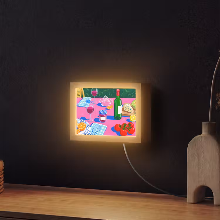 Lightbox - Wandlamp - Eten - Tafel - Illustratie — 2