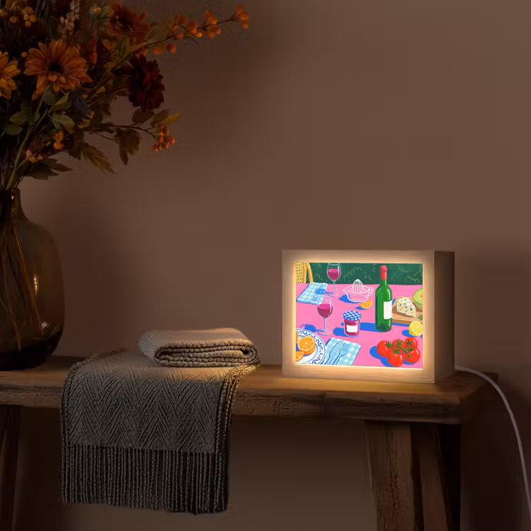 Lightbox - Wandlamp - Eten - Tafel - Illustratie — 5