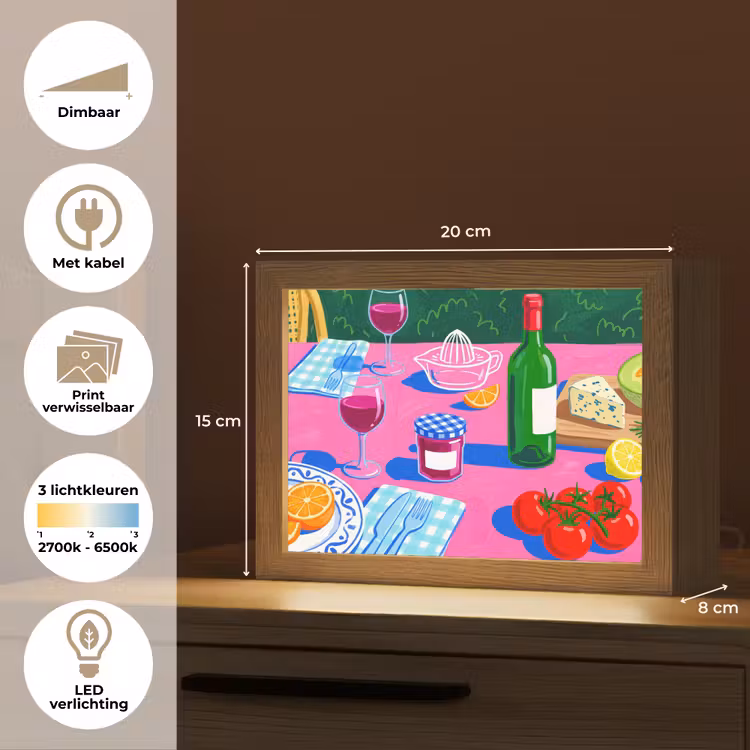 Lightbox - Wandlamp - Eten - Tafel - Illustratie — 9