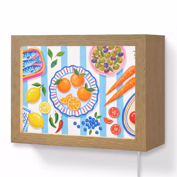 Lightbox - Wandlamp - Eten - Vers - Illustratie — 1