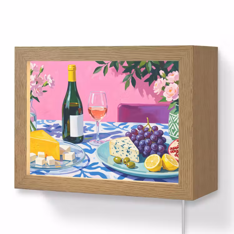 Lightbox - Wandlamp - Eten - Wijn - Kleurrijk — 1