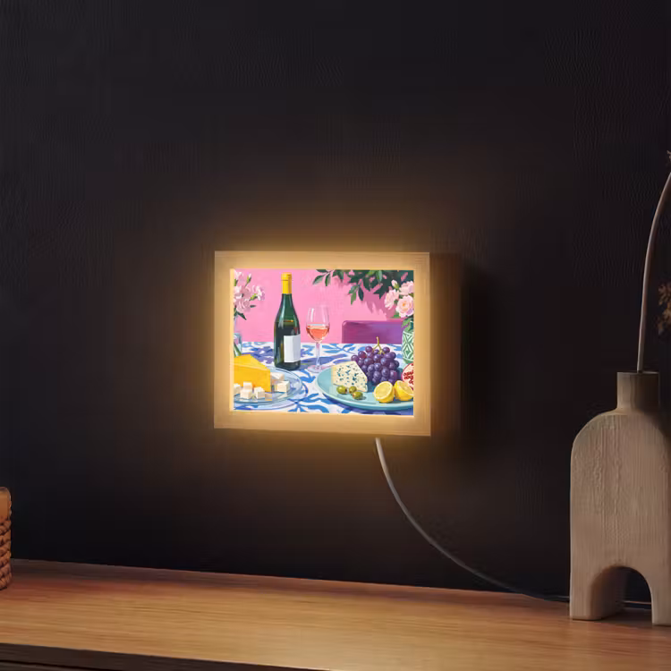 Lightbox - Wandlamp - Eten - Wijn - Kleurrijk — 2