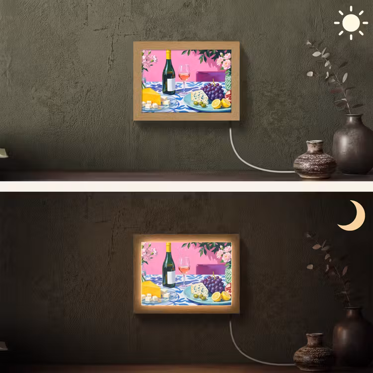 Lightbox - Wandlamp - Eten - Wijn - Kleurrijk — 3