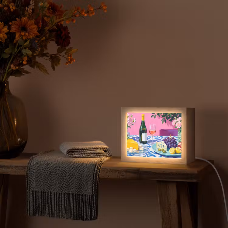 Lightbox - Wandlamp - Eten - Wijn - Kleurrijk — 5