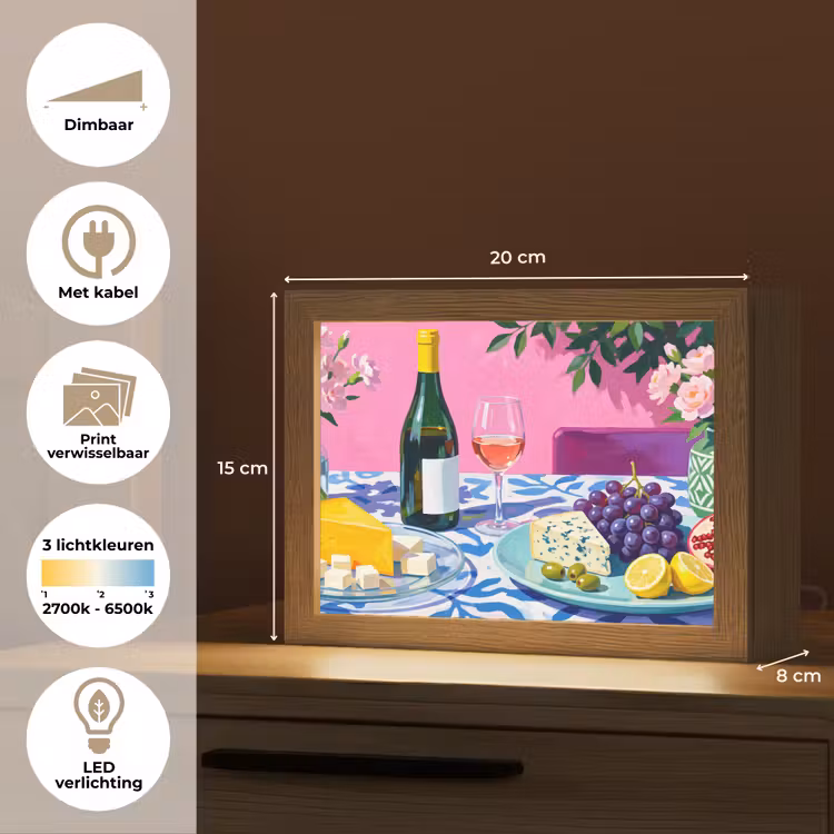 Lightbox - Wandlamp - Eten - Wijn - Kleurrijk — 9