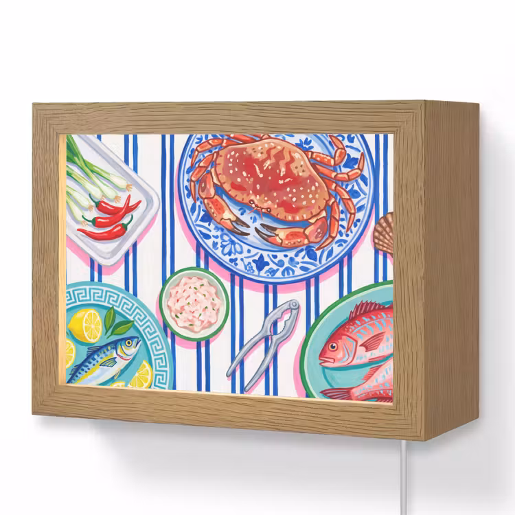 Lightbox - Wandlamp - Zeevruchten - Eten - Kleurrijk — 1