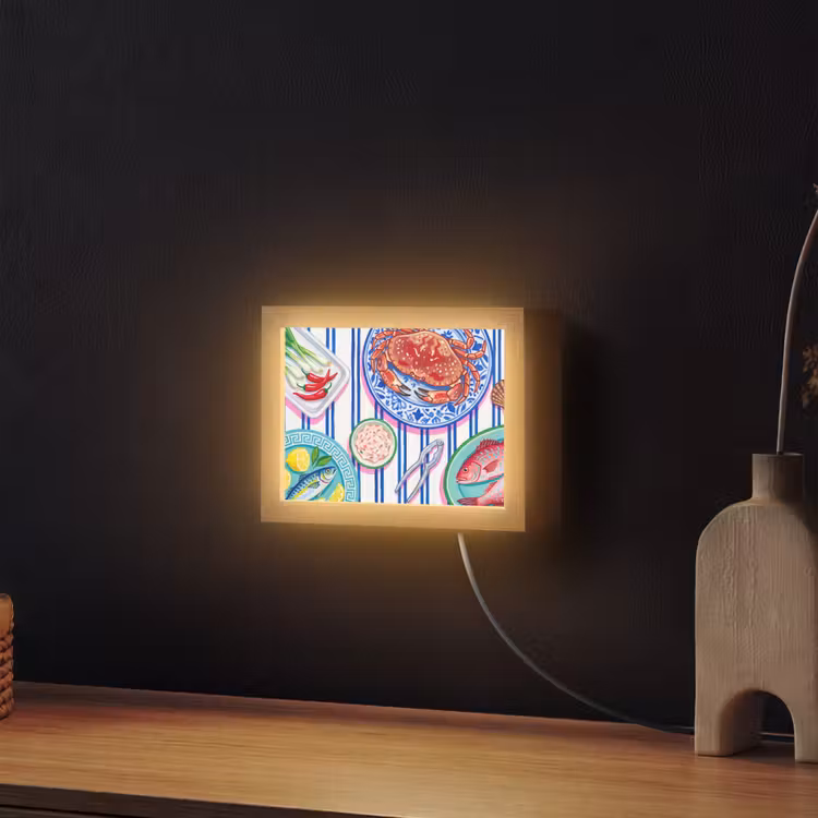 Lightbox - Wandlamp - Zeevruchten - Eten - Kleurrijk — 2
