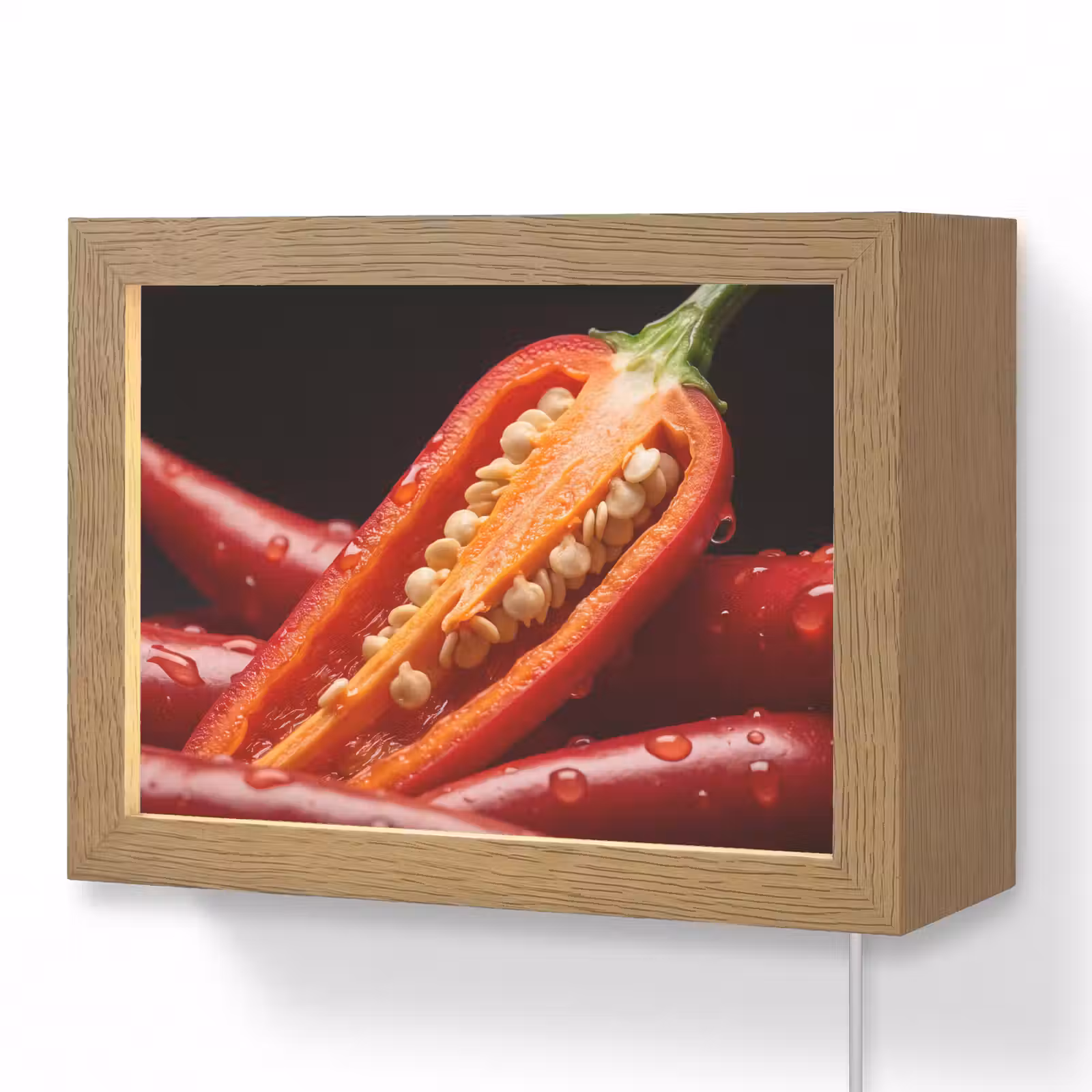 Lightbox - Wandlamp - Chilipeper - Rood - Eten — 1