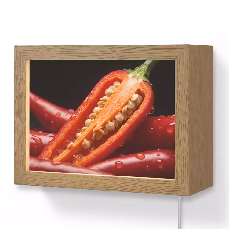Lightbox - Wandlamp - Chilipeper - Rood - Eten — 1