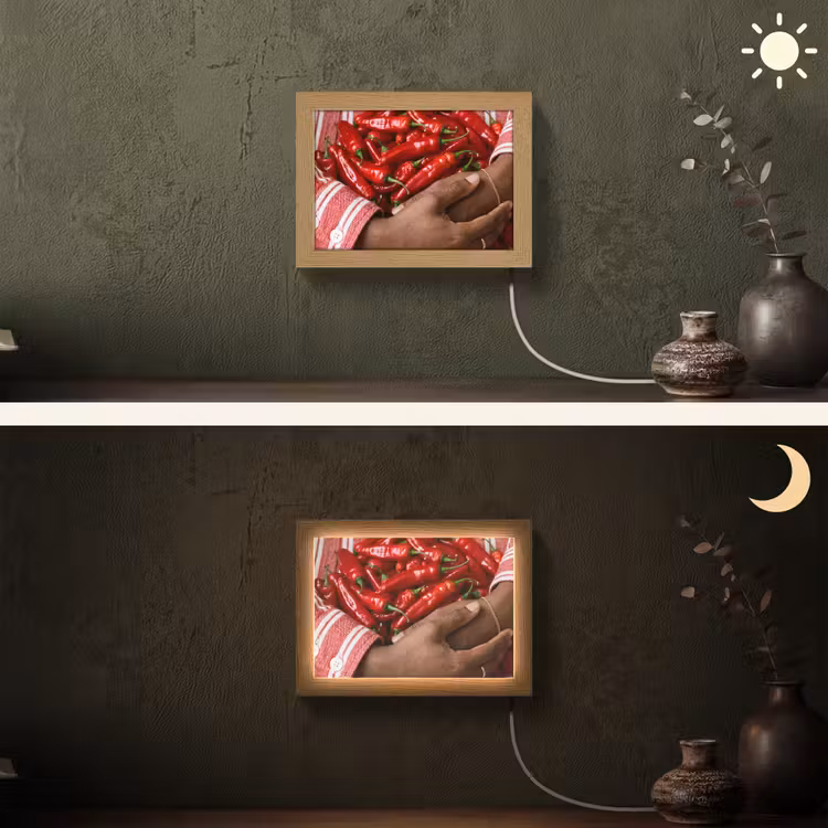 Lightbox - Wandlamp - Chilipepers - Rood - Handen — 3