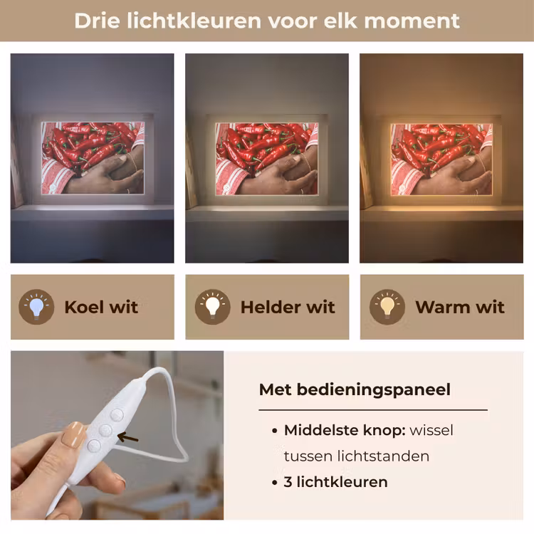 Lightbox - Wandlamp - Chilipepers - Rood - Handen — 7