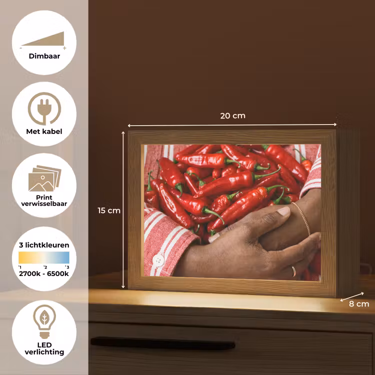 Lightbox - Wandlamp - Chilipepers - Rood - Handen — 9