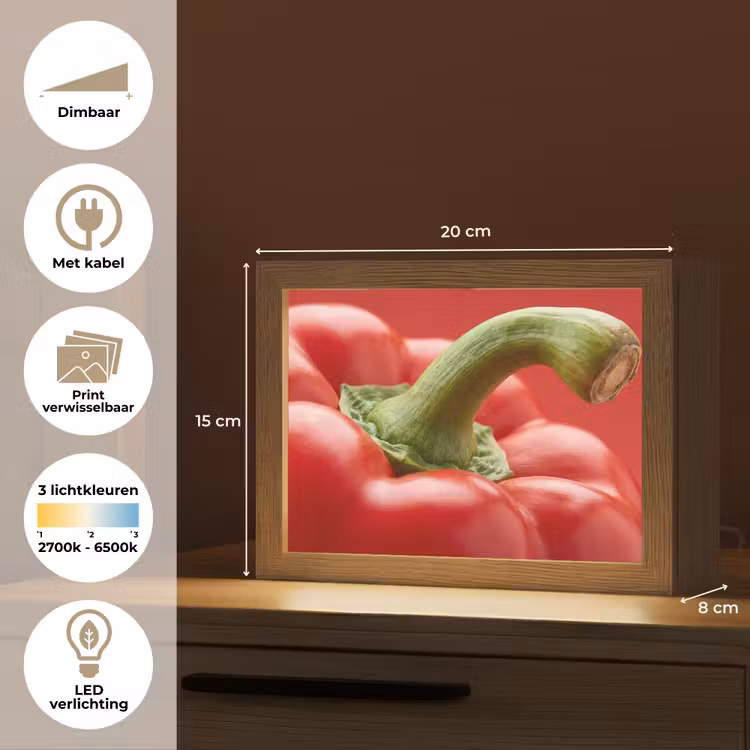 Lightbox - Wandlamp - Eten - Paprika - Rood — 9