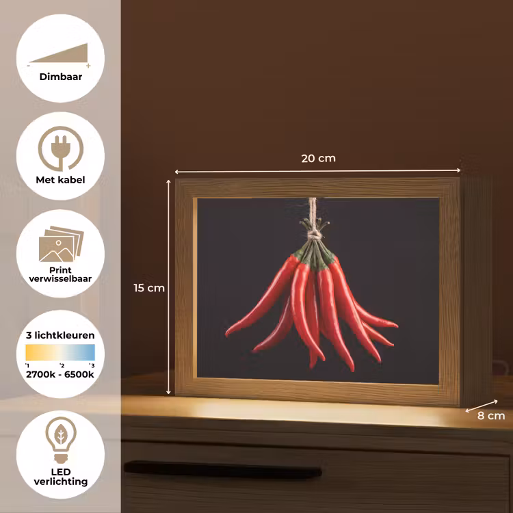 Lightbox - Wandlamp - Rode peper - Eten — 9