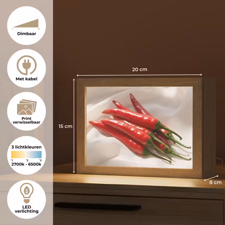 Lightbox - Wandlamp - Peper - Rood - Eten — 9