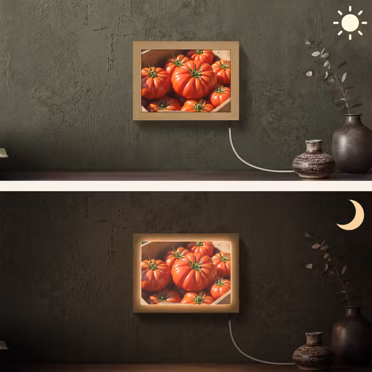 Lightbox - Wandlamp - Tomaat - Houten - Kist — 3