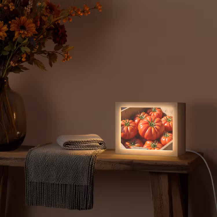 Lightbox - Wandlamp - Tomaat - Houten - Kist — 5