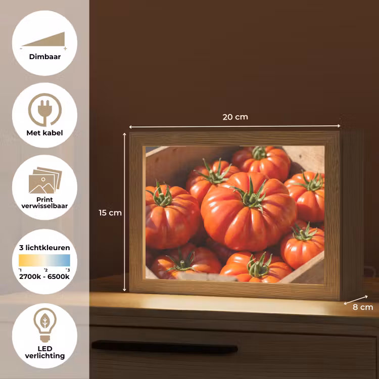 Lightbox - Wandlamp - Tomaat - Houten - Kist — 9