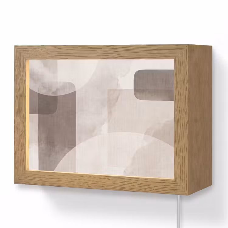 Lightbox - Wandlamp - Abstracte vormen - Beige — 1