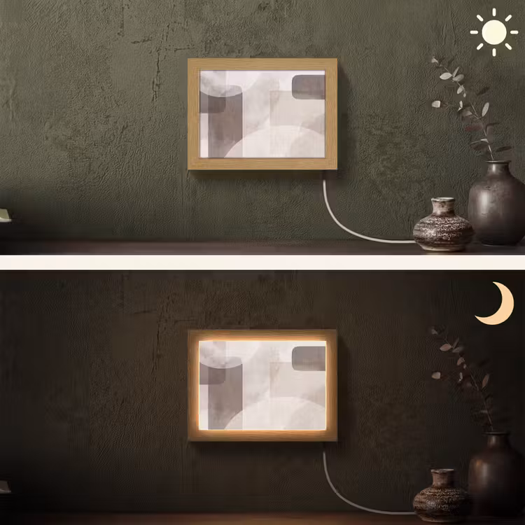 Lightbox - Wandlamp - Abstracte vormen - Beige — 3