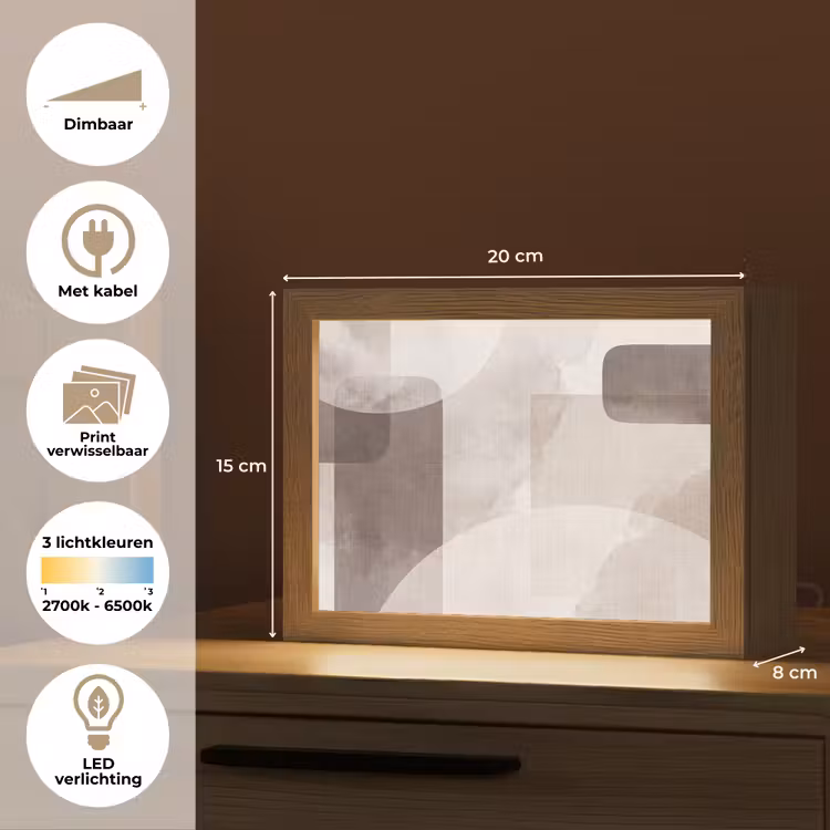 Lightbox - Wandlamp - Abstracte vormen - Beige — 9