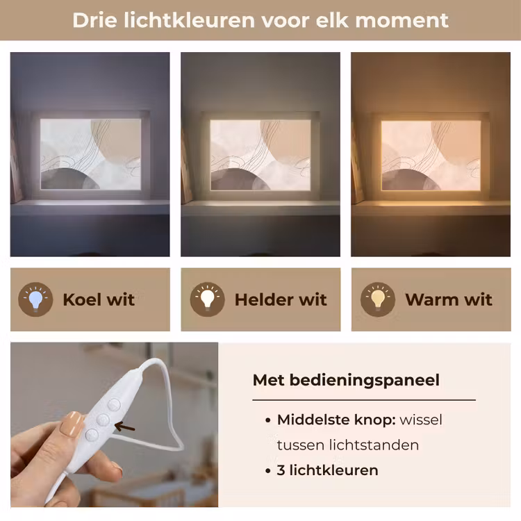 Lightbox - Wandlamp - Abstractie - Beige - Modern — 7