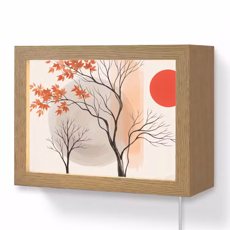 Lightbox - Wandlamp - Boom - Rood - Abstract — 1