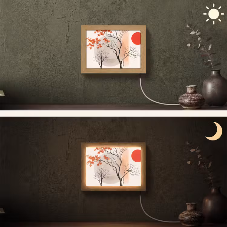 Lightbox - Wandlamp - Boom - Rood - Abstract — 3