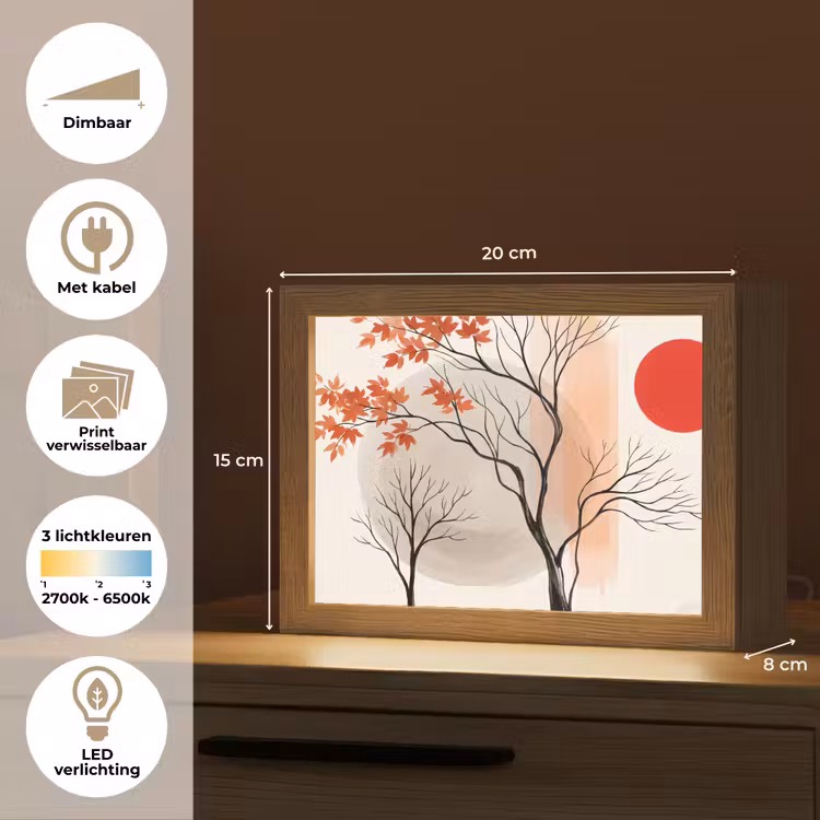 Lightbox - Wandlamp - Boom - Rood - Abstract — 9