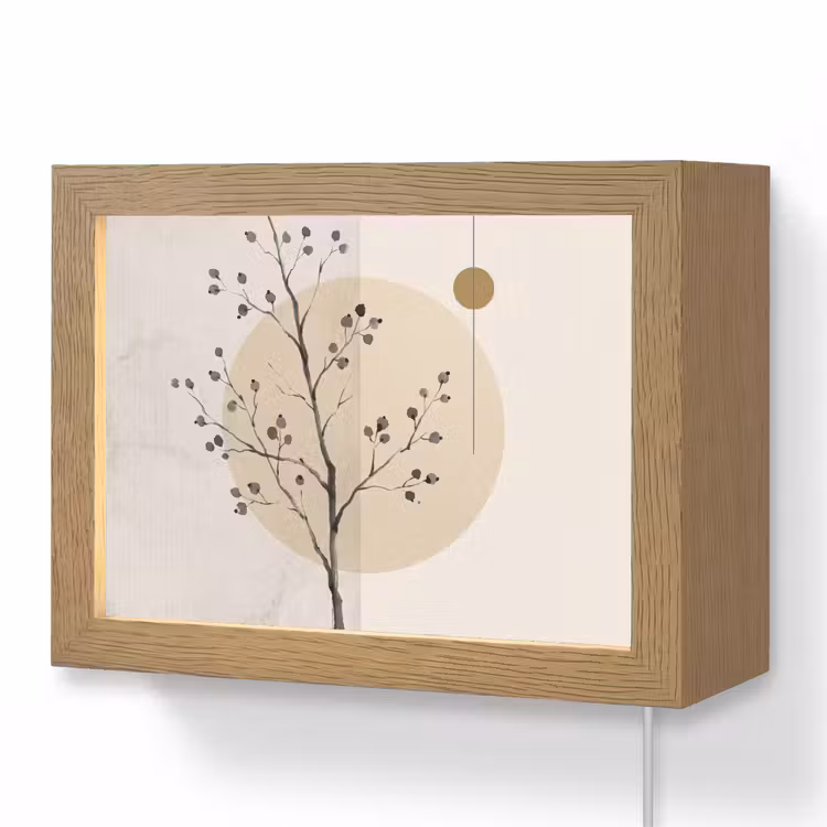 Lightbox - Wandlamp - Plant - Abstract - Beige — 1