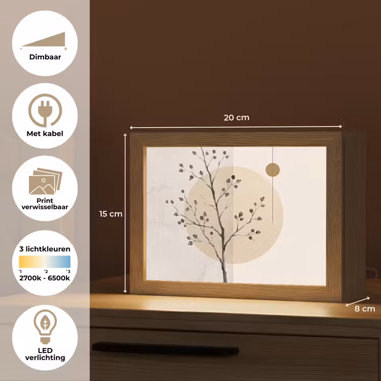 Lightbox - Wandlamp - Plant - Abstract - Beige — 9