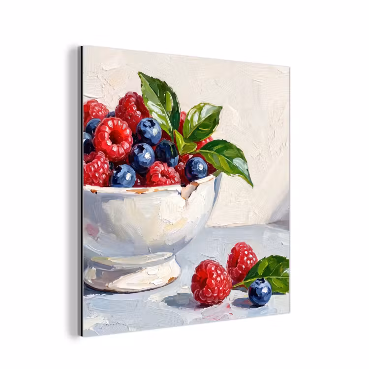 Aluminium schilderij - Bessen - Kom - Eten — 1