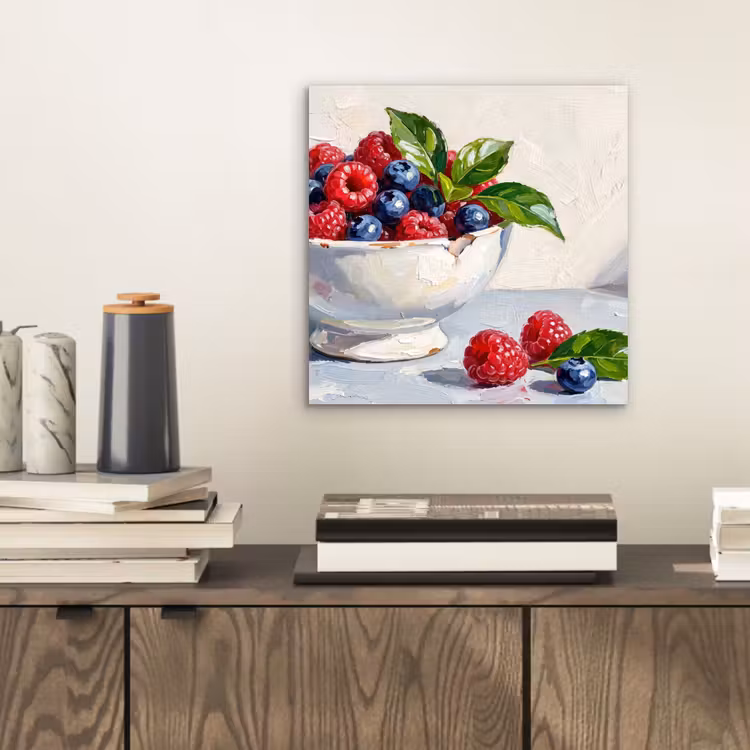Aluminium schilderij - Bessen - Kom - Eten — 2