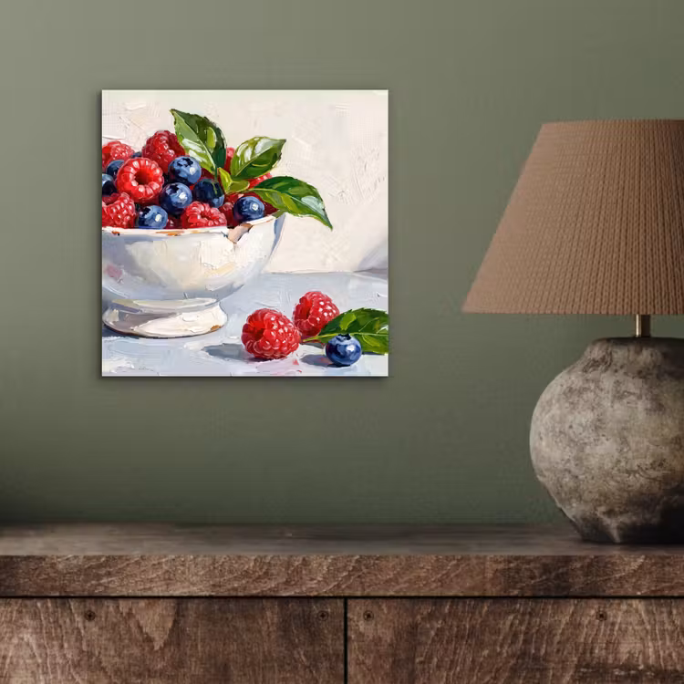 Aluminium schilderij - Bessen - Kom - Eten — 3