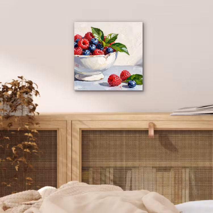 Aluminium schilderij - Bessen - Kom - Eten — 4
