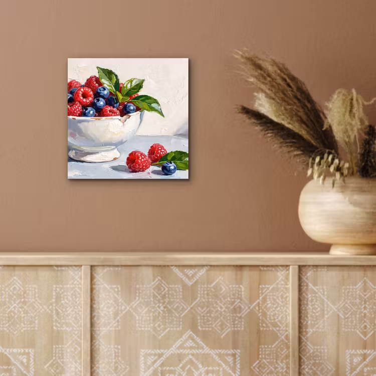 Aluminium schilderij - Bessen - Kom - Eten — 5
