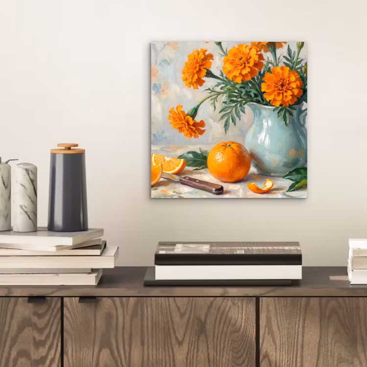 Aluminium schilderij - Eten - Oranje - Kunst — 2