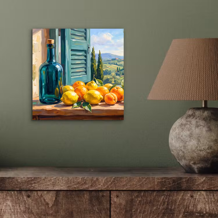 Aluminium schilderij - Fles - Fruit - Stilleven — 3