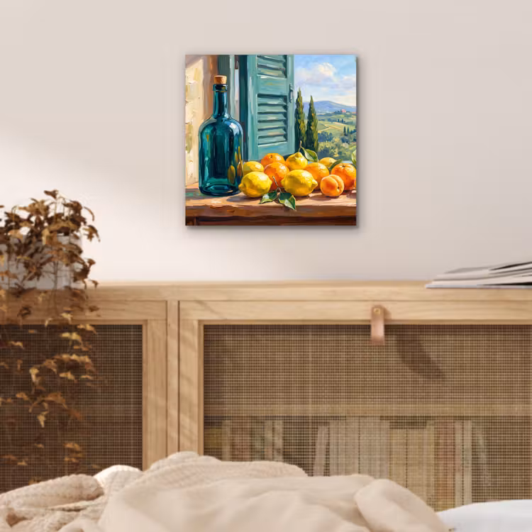 Aluminium schilderij - Fles - Fruit - Stilleven — 4