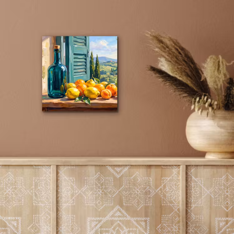 Aluminium schilderij - Fles - Fruit - Stilleven — 5