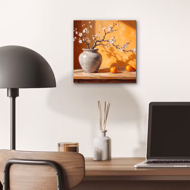 Aluminium schilderij - Witte bloemen - Stilleven — 6